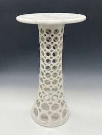 Pierced Stoneware and Marble Side Table