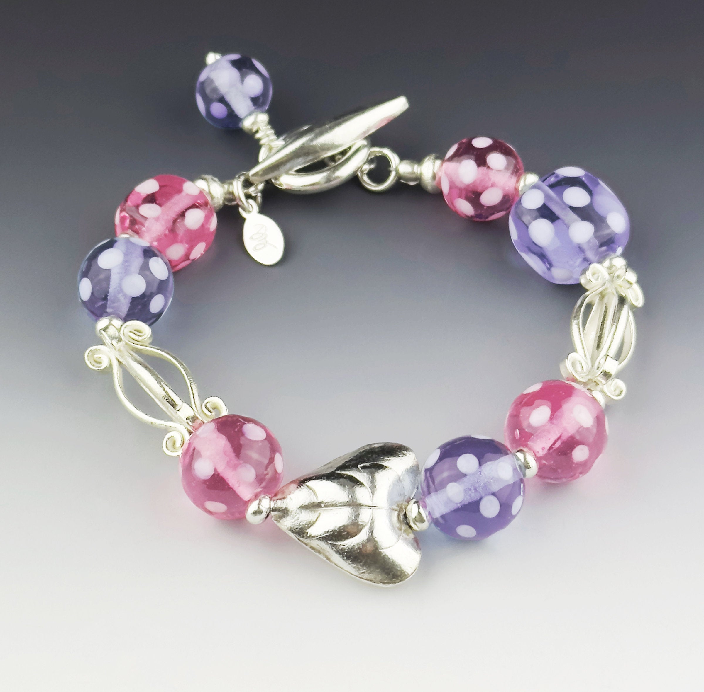 Lavender and Rose Rococo Bracelet