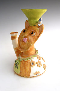 Sunflower Cat Vase