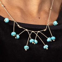 Turquoise & Gold Cable