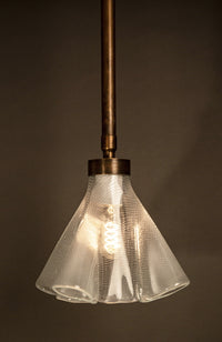 Fluted Champagne Bubble Glass Pendant