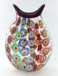 Large Impressionist's Garden Vase with Amethyst Trim