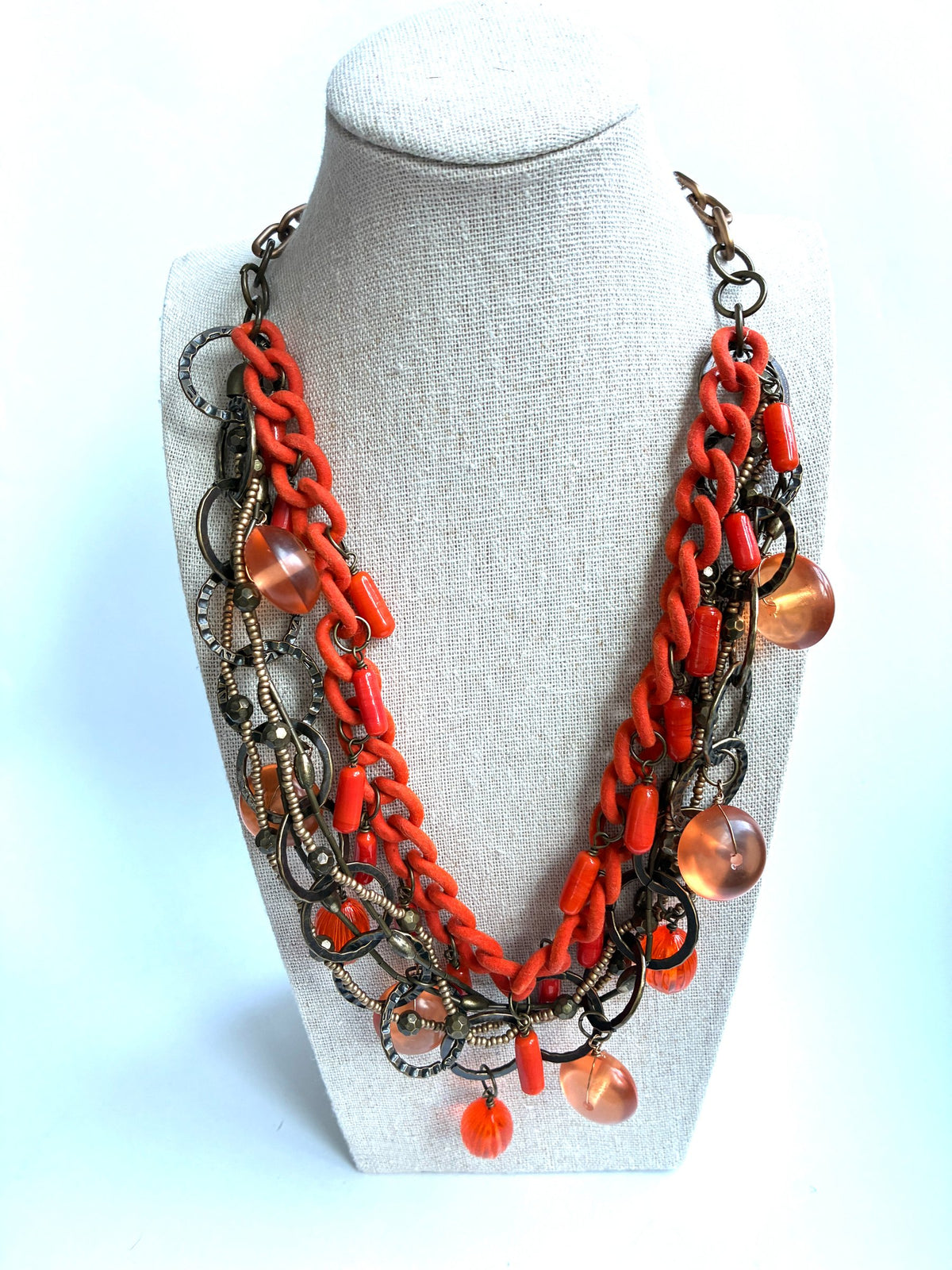 Orange Charm Necklace