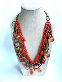 Orange Charm Necklace