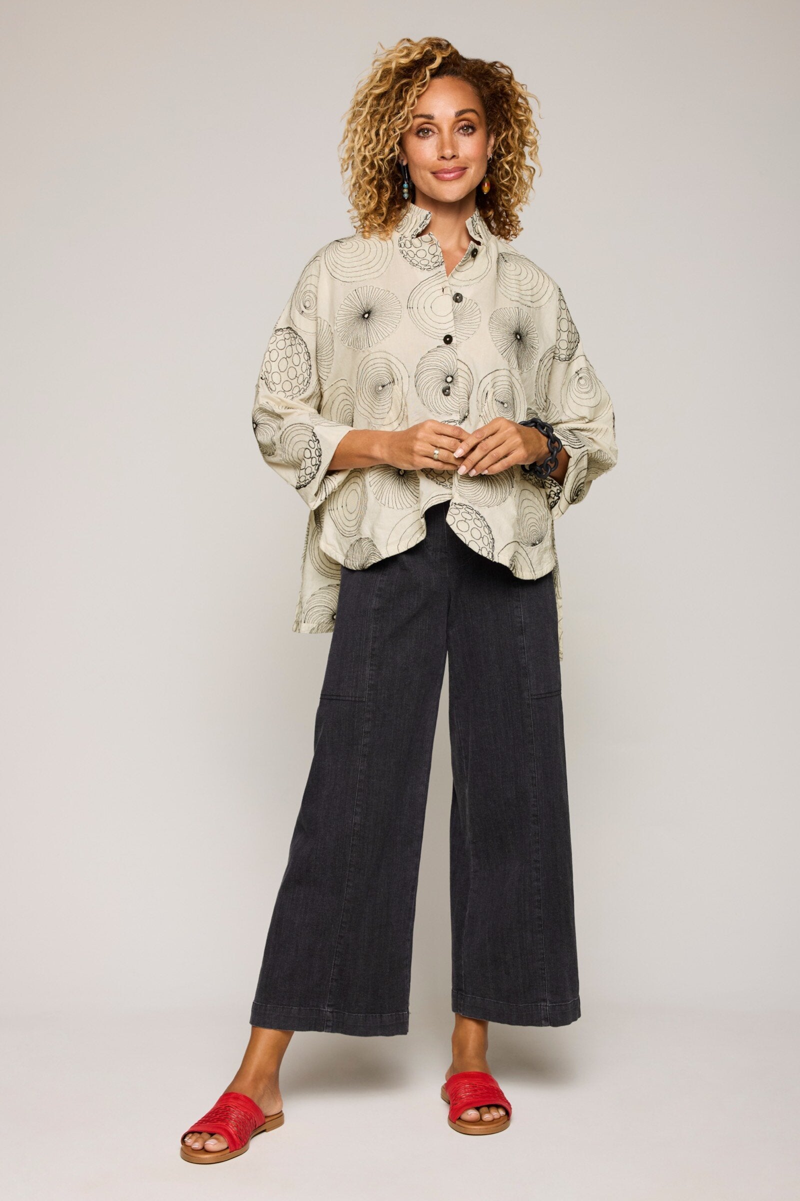 Spiral Embroidery Shirt