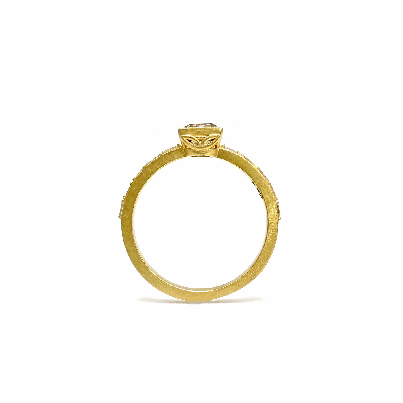 Champagne Diamond West Side Ring