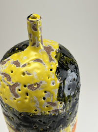 Crackled Yellow Buoy Vessel with Black
