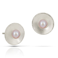 Natural Pearl, Large, Sterling Silver Posts