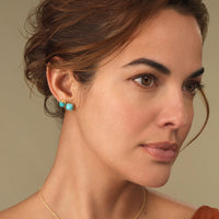Half Moon Turquoise Earrings