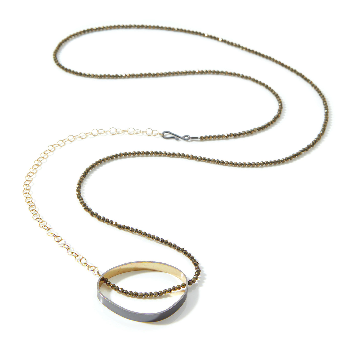 Gold Inside Oval Necklace