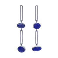 Double Lapis Link Earrings