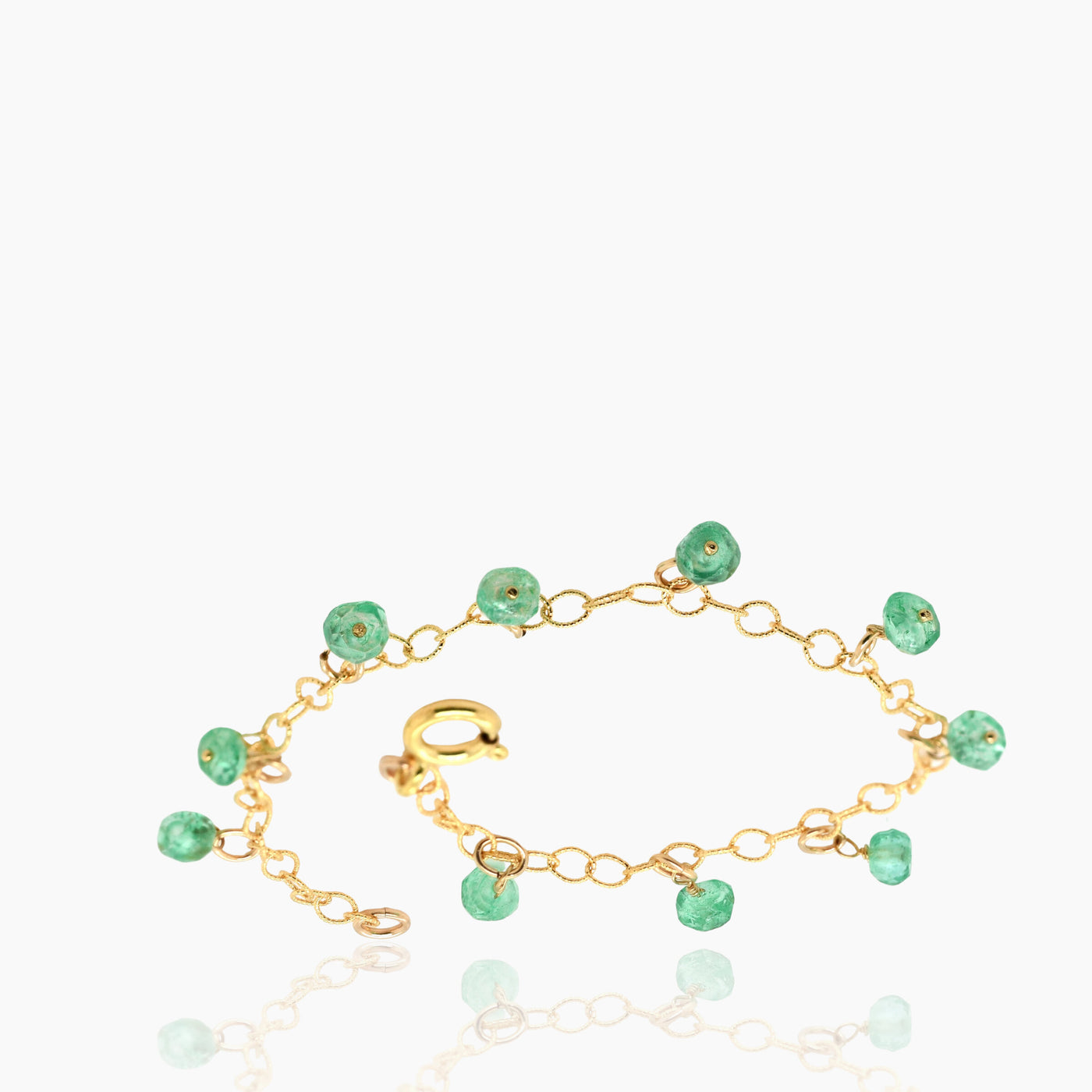 Green Opal Gold Charm Bracelet