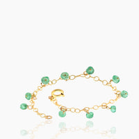 Green Opal Gold Charm Bracelet