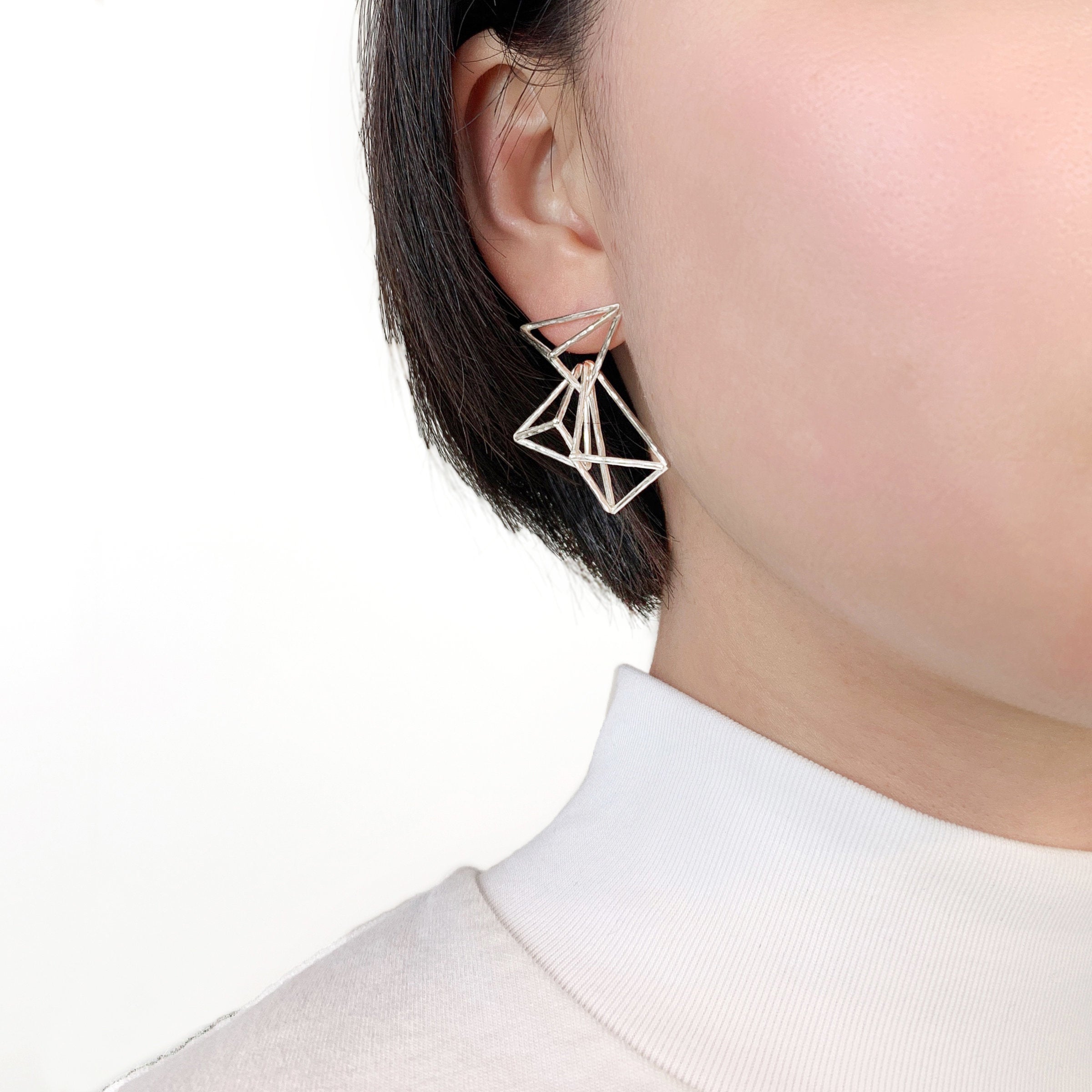 Textured Triangle Earrings