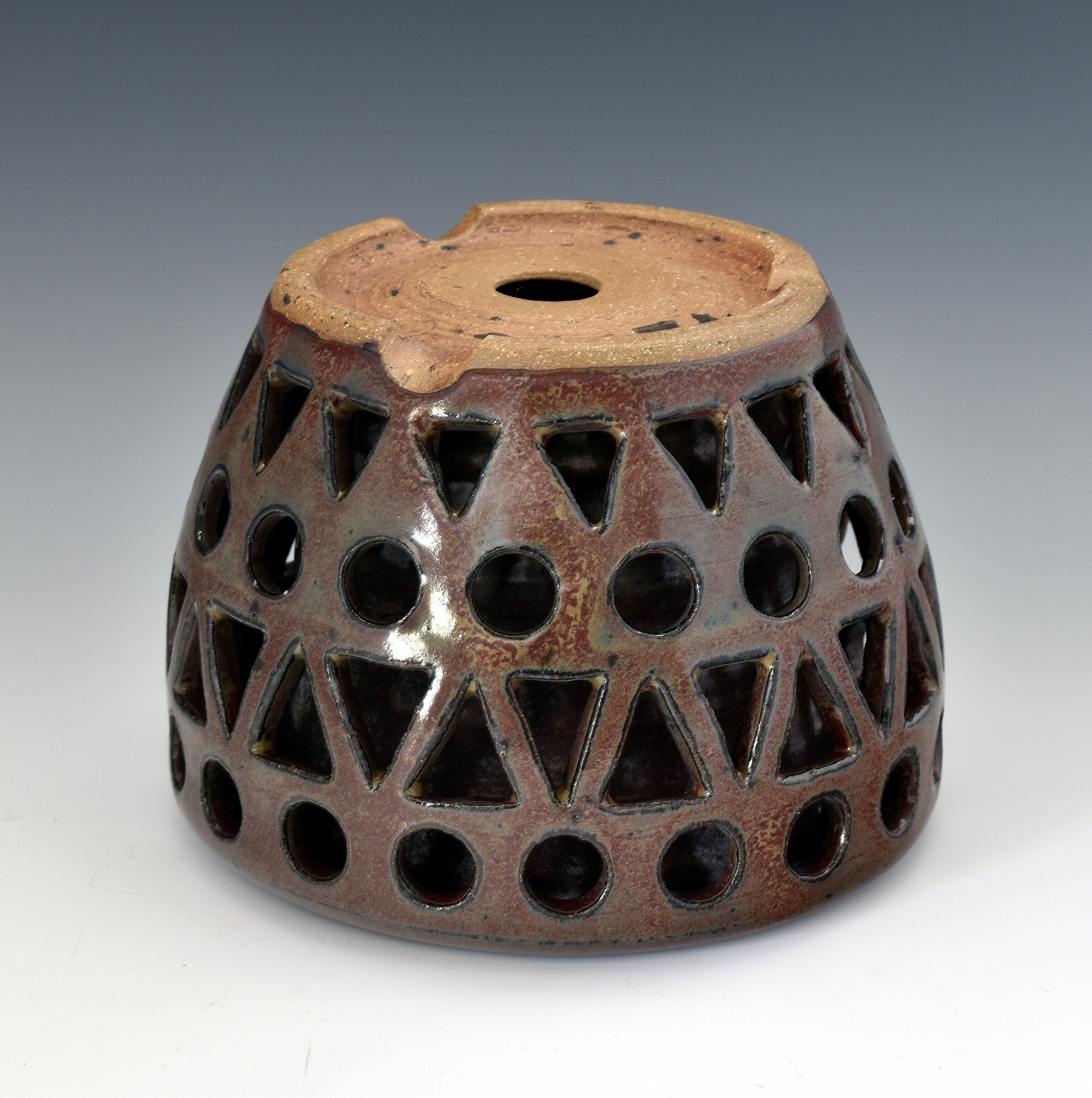 Double Walled Pierced Stoneware Planter