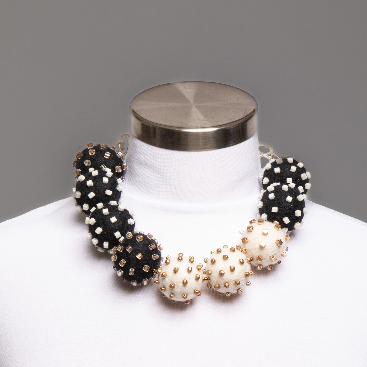 Big Beaded Felt Necklace