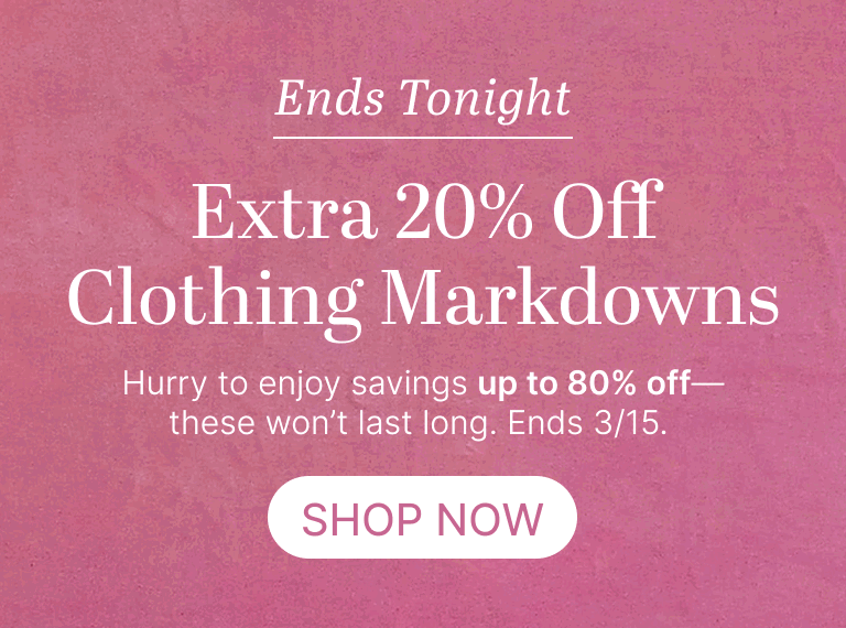 Extra 20% Off Clothing Markdowns