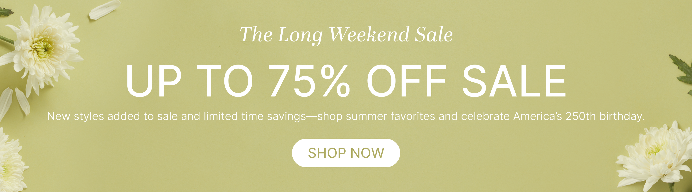 The Long Weekend Sale Up to 75% Off Sale