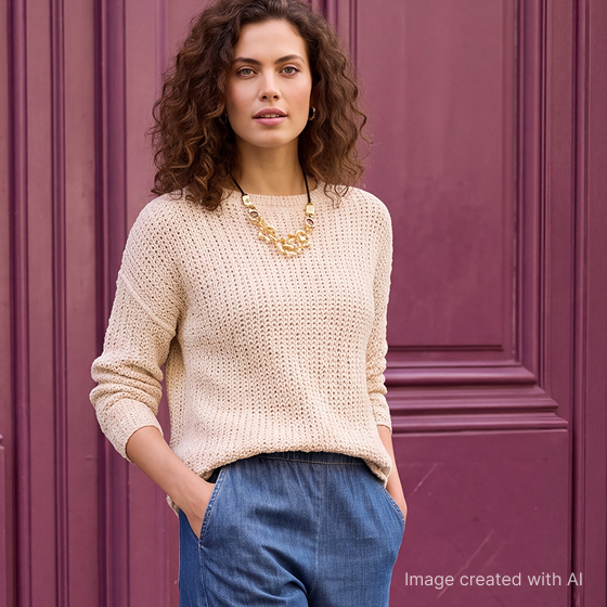 Woman in Sweater and Necklace