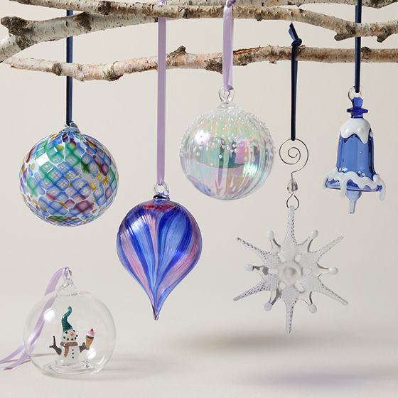Blue & Clear Ornaments Hanging