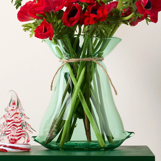 Glass Vase Holding Flowers