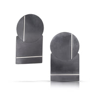 Circle and Square Line Eclipse Earrings