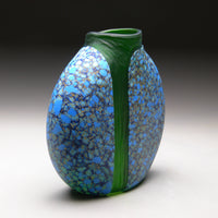 Blue Cascade Vase  with Green Interior