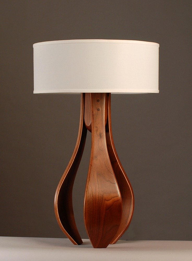 Chloe in Walnut with White Shade