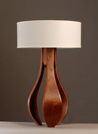 Chloe in Walnut with White Shade