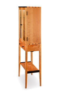 Tall Cherry Display Two Door Cabinet