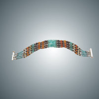 Apatite, Amber and Sterling Silver Bracelet