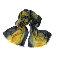 Night Falls Ombre Hand-Painted Cashmere blended scarf