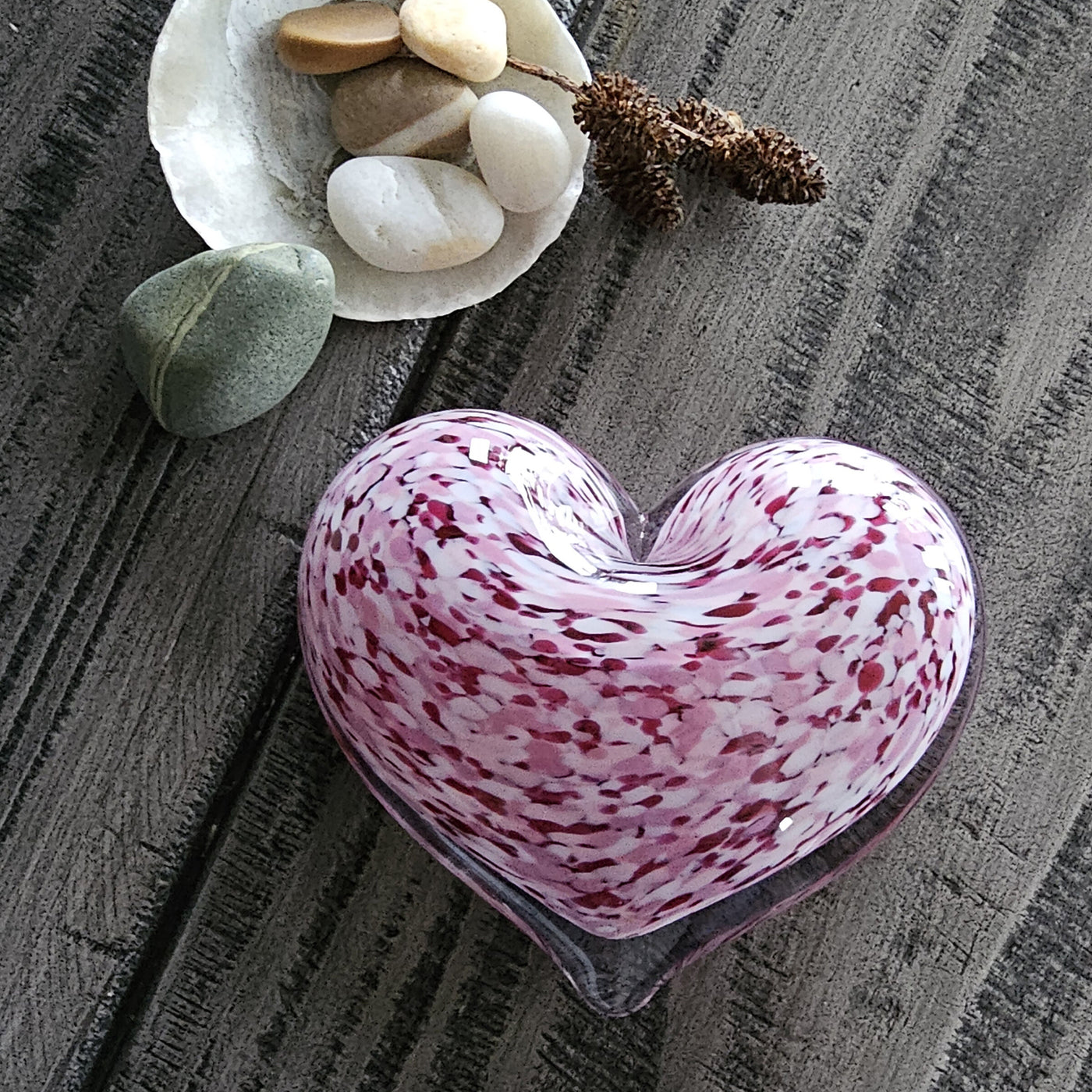 Wild-Rose Heart Paperweight