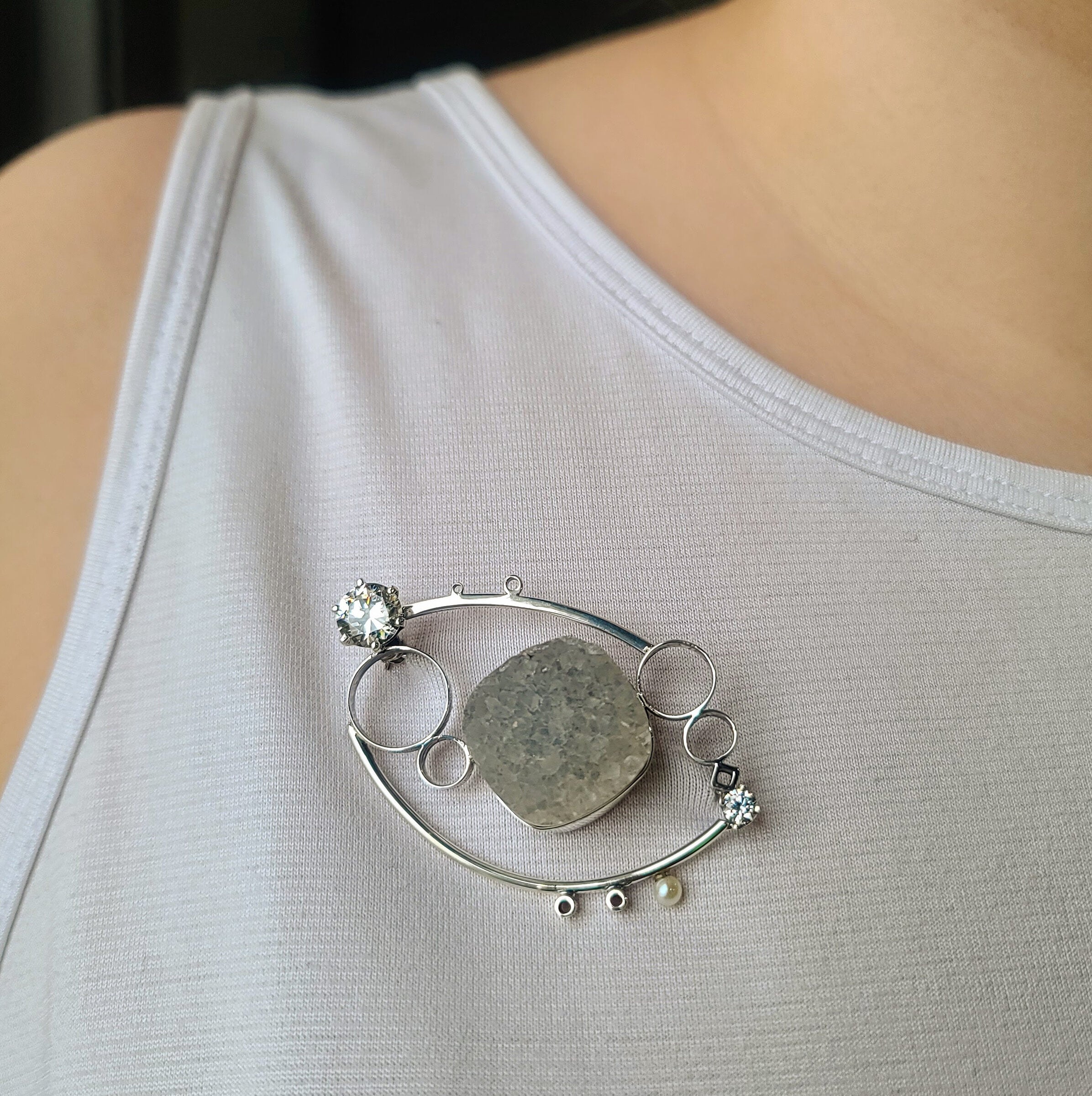 Quartz Crystal Constellation Pin