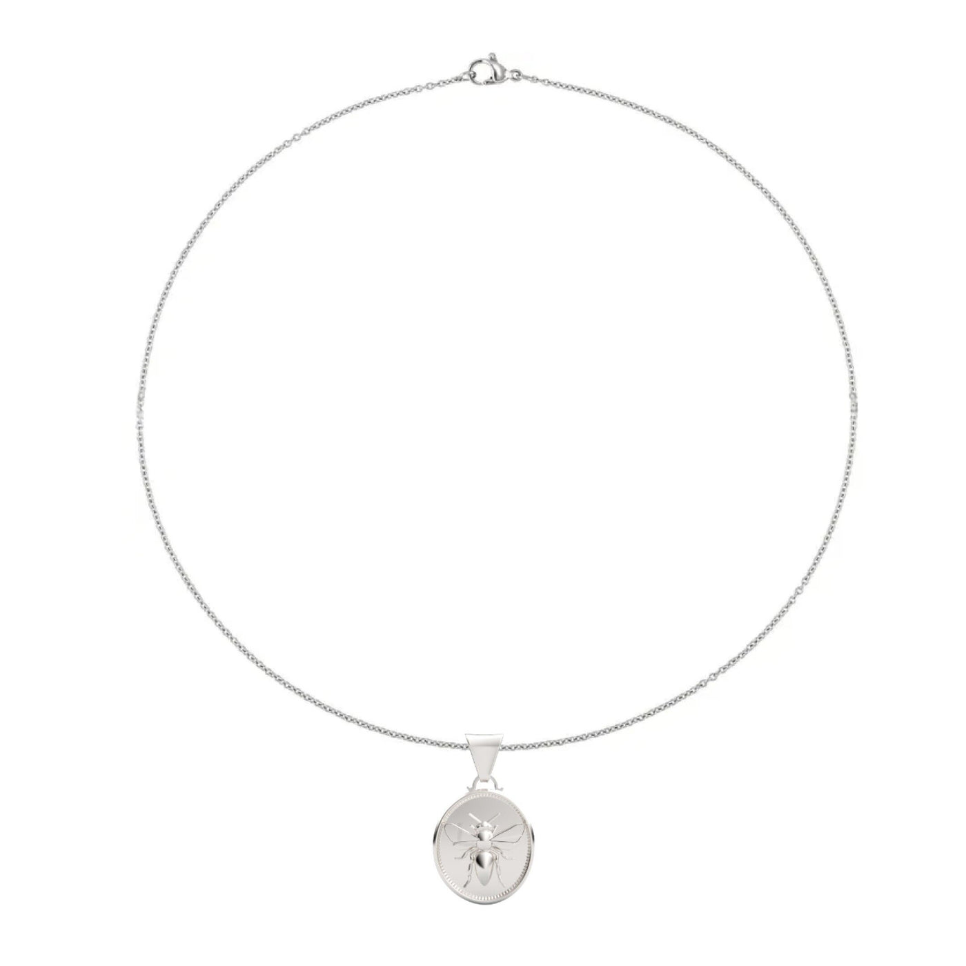 14k White Gold on stainless steel chain (cad image) 