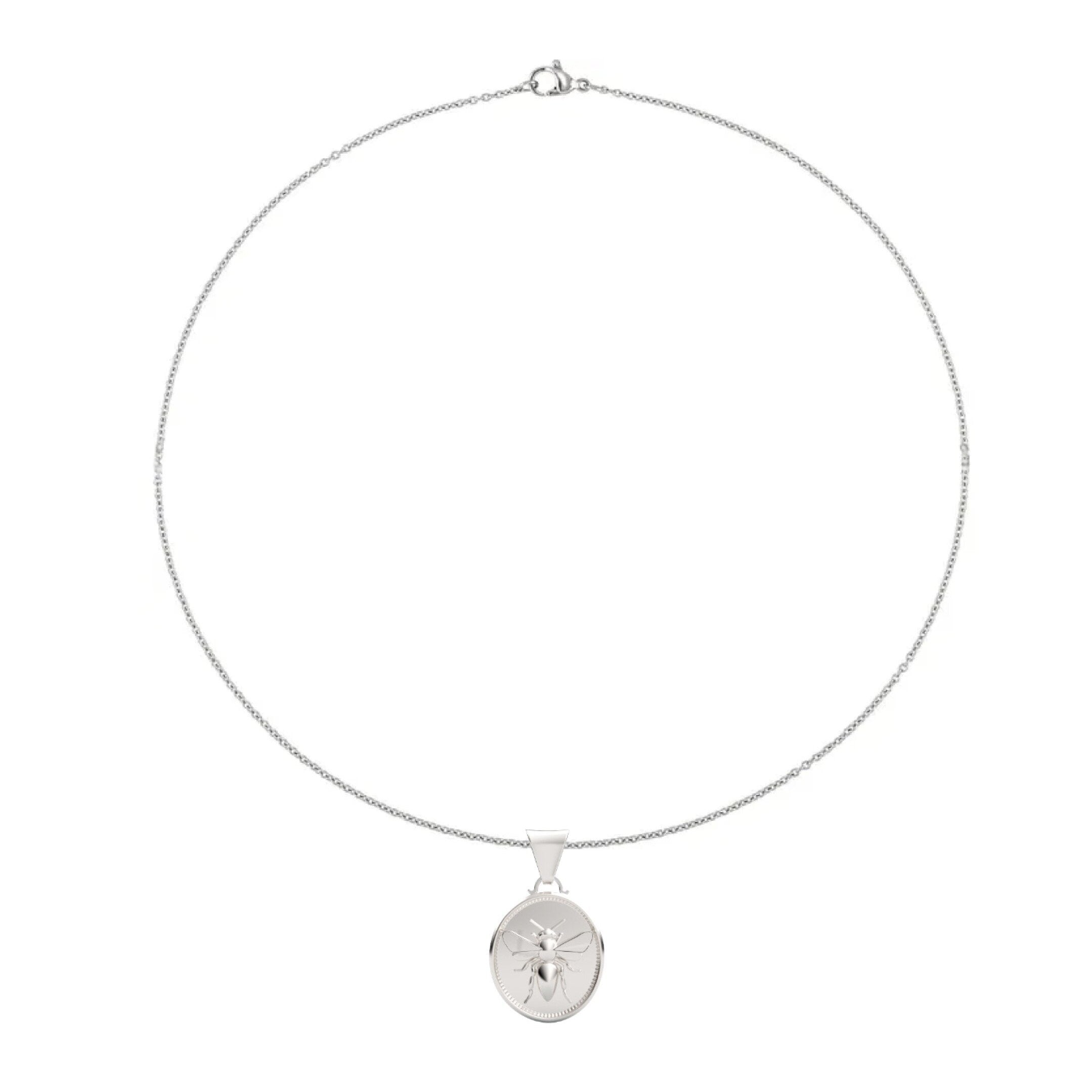 14k White Gold on stainless steel chain (cad image) 
