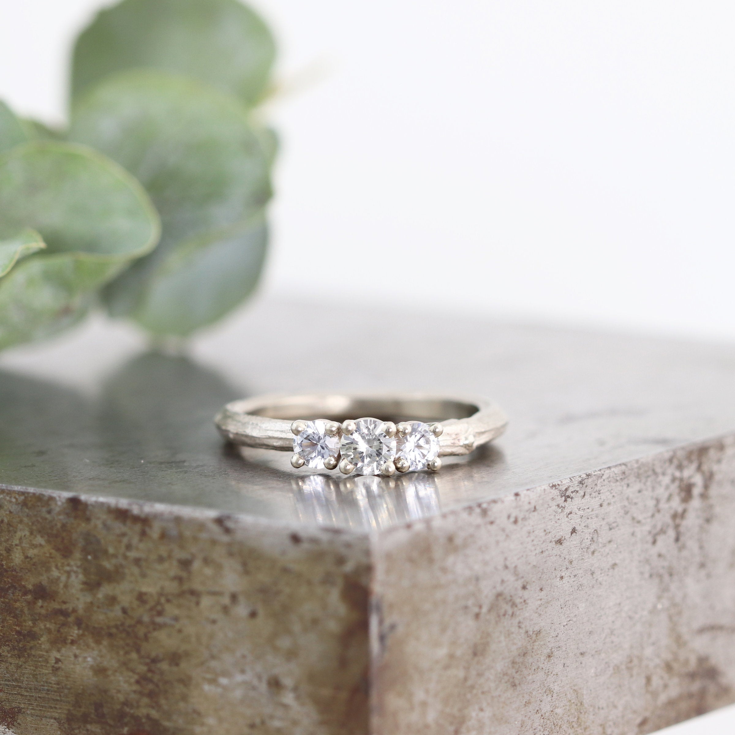 Three-Stone Sapphire Twig Ring