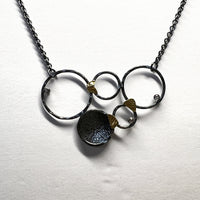White Sapphire Five Circles Necklace