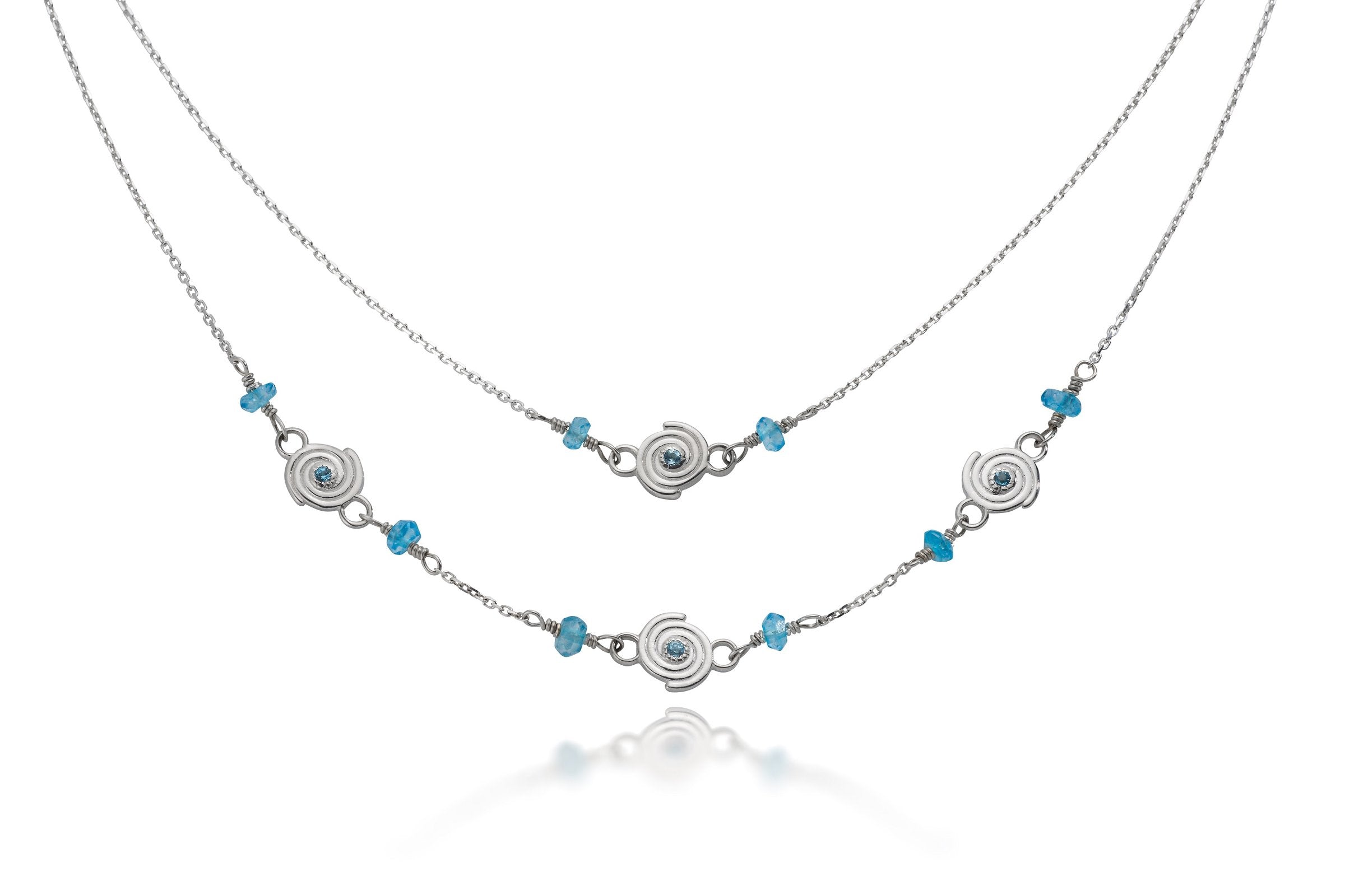 Single Galaxy Necklace on top, triple galaxy necklace on bottom