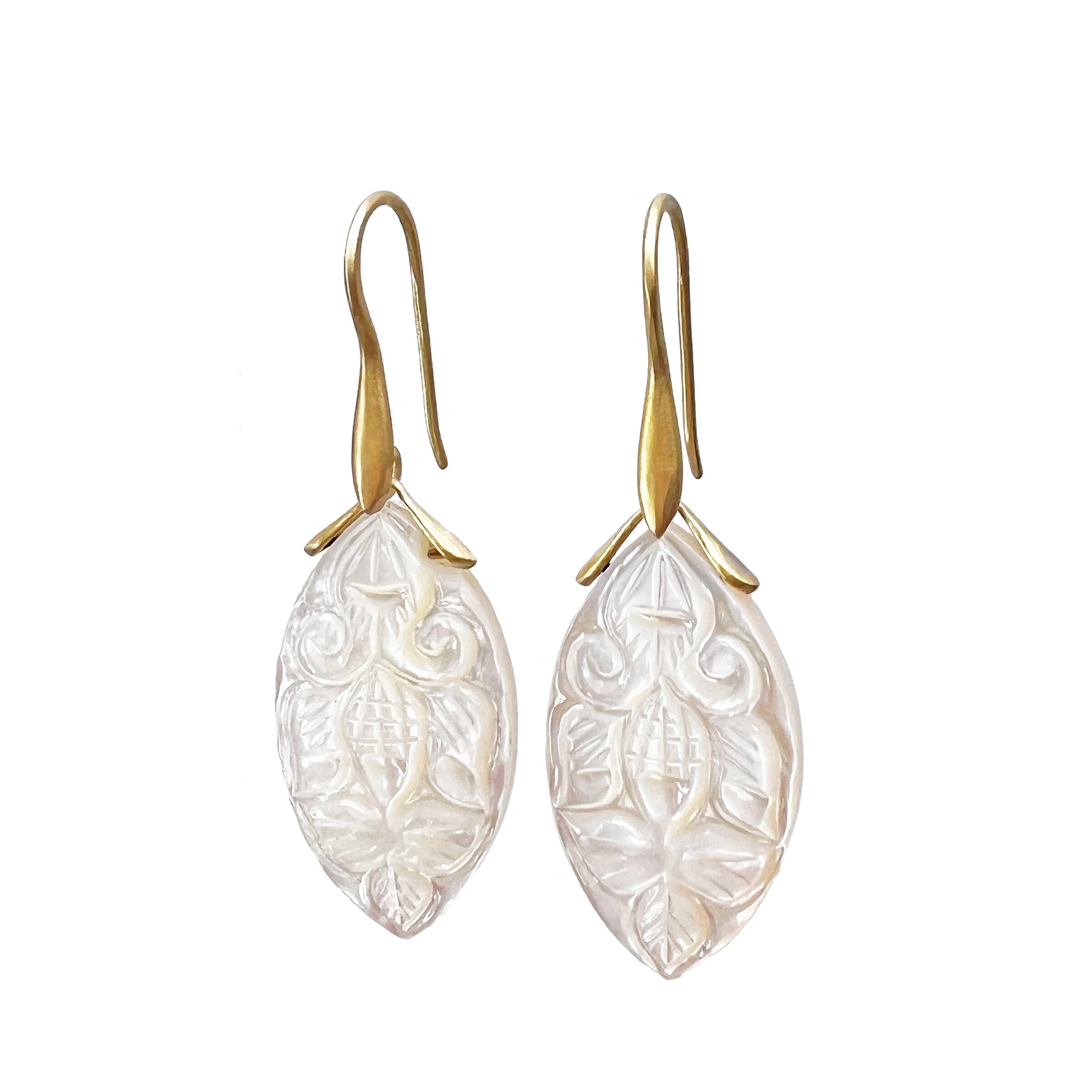 Mother-of-Pearl Marquise Trapeze Earrings