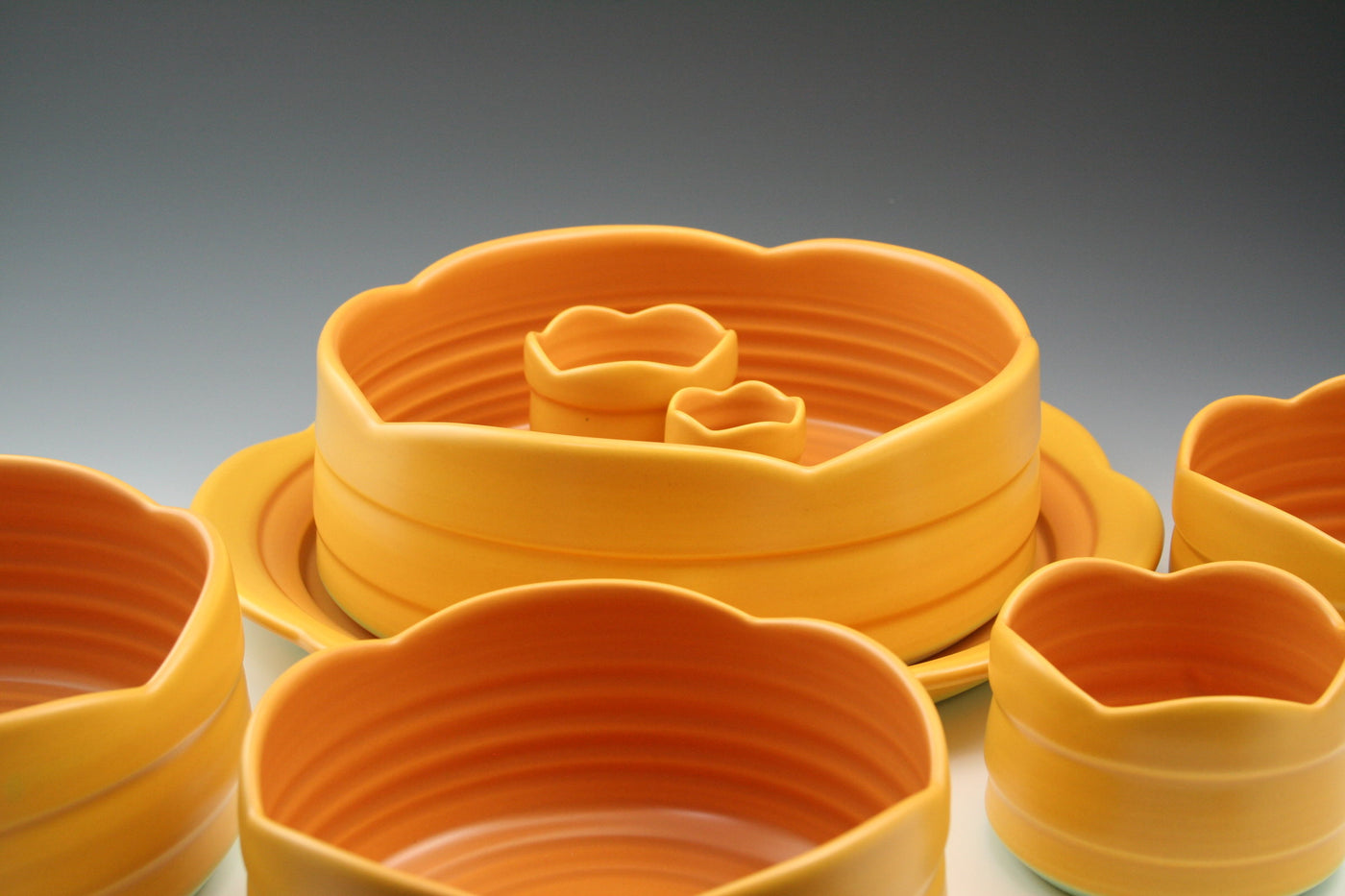 Saffron Delphinium Bowl Set