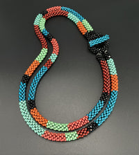 Crocheted Minty Orange Necklace
