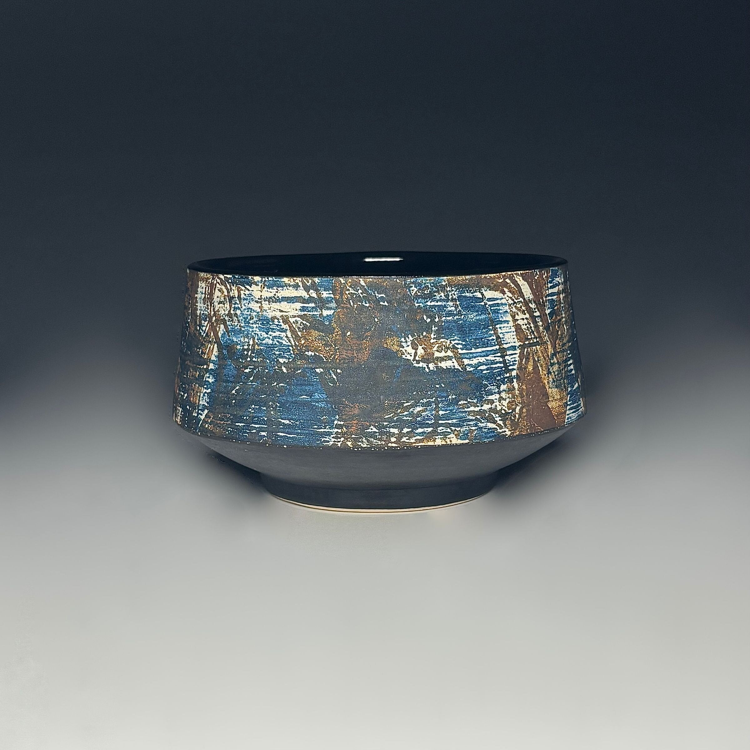 Painterly Tea Bowl in Coastline
