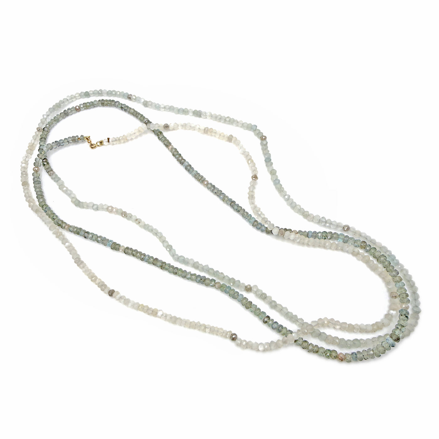 Long Strand Beaded Necklace with 14k Clasp
