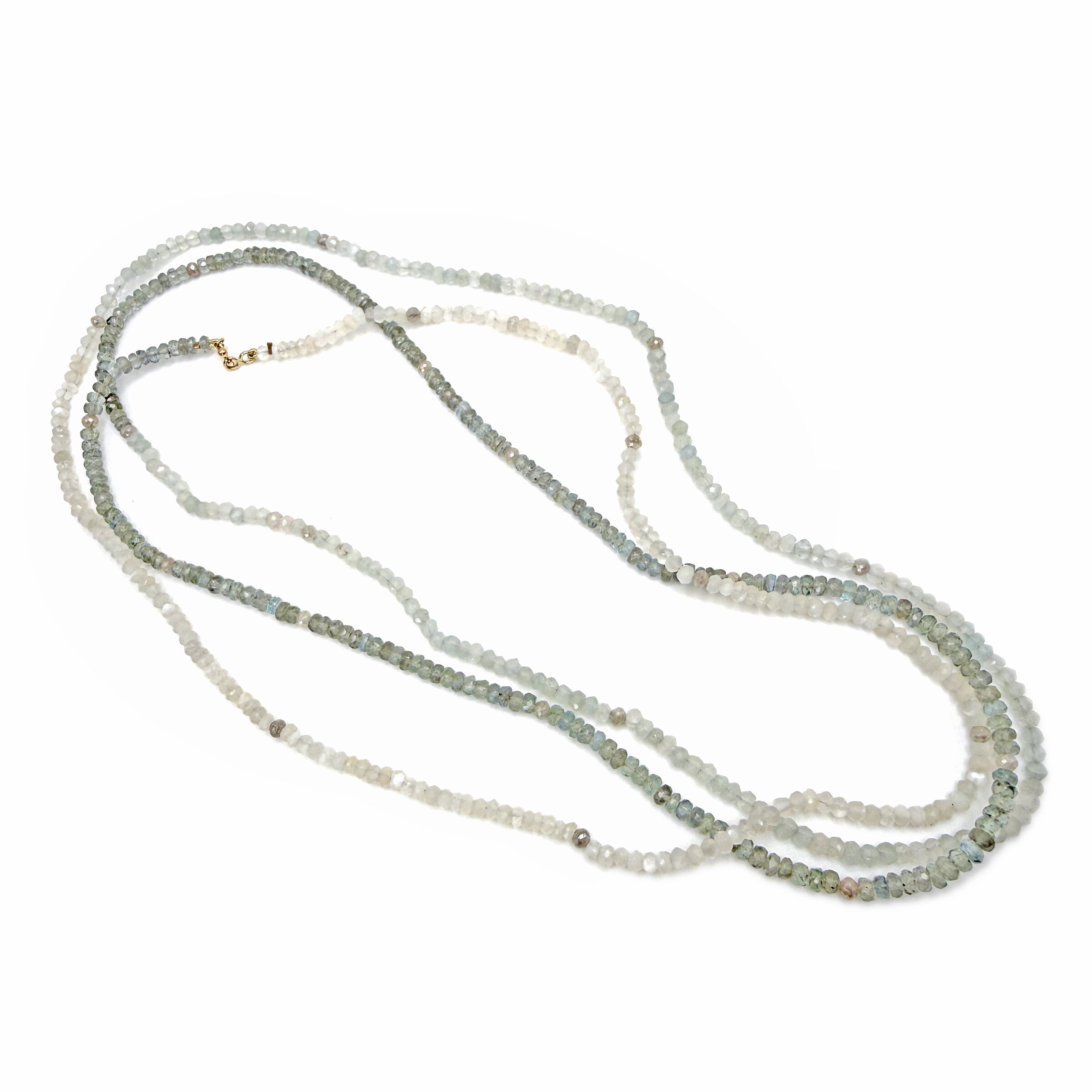 Long Strand Beaded Necklace with 14k Clasp