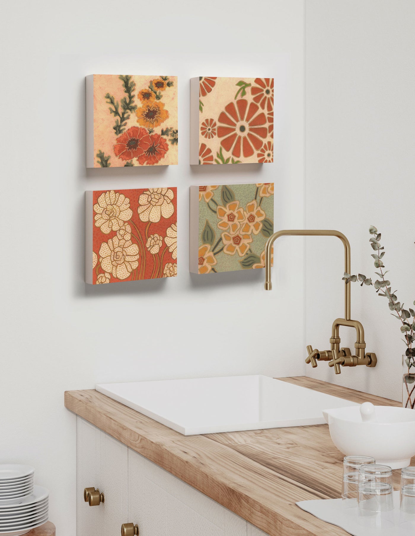 Blair, Liza, Elizabeth, and Morris Wooden Wall Tiles