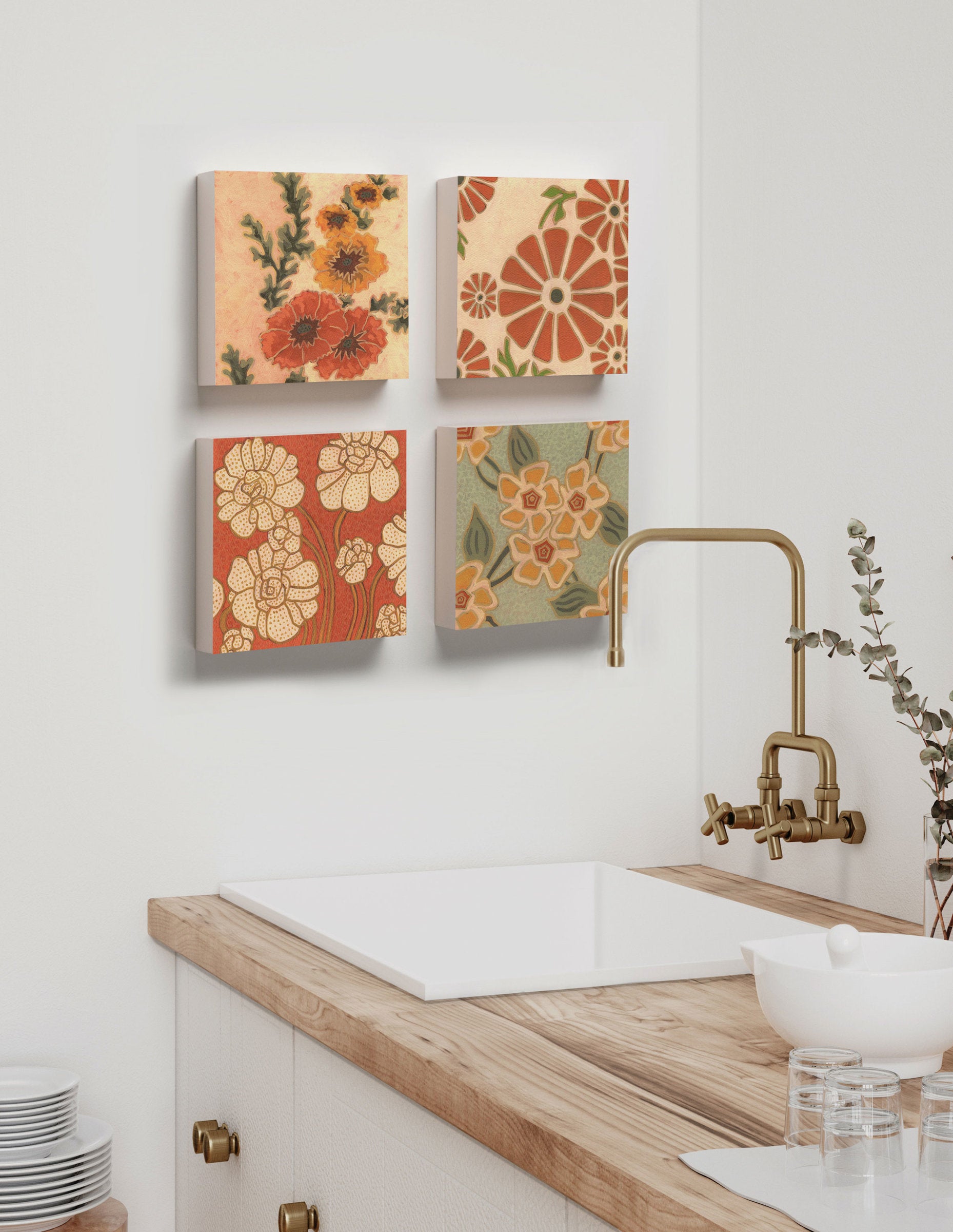 Blair, Liza, Elizabeth, and Morris Wooden Wall Tiles