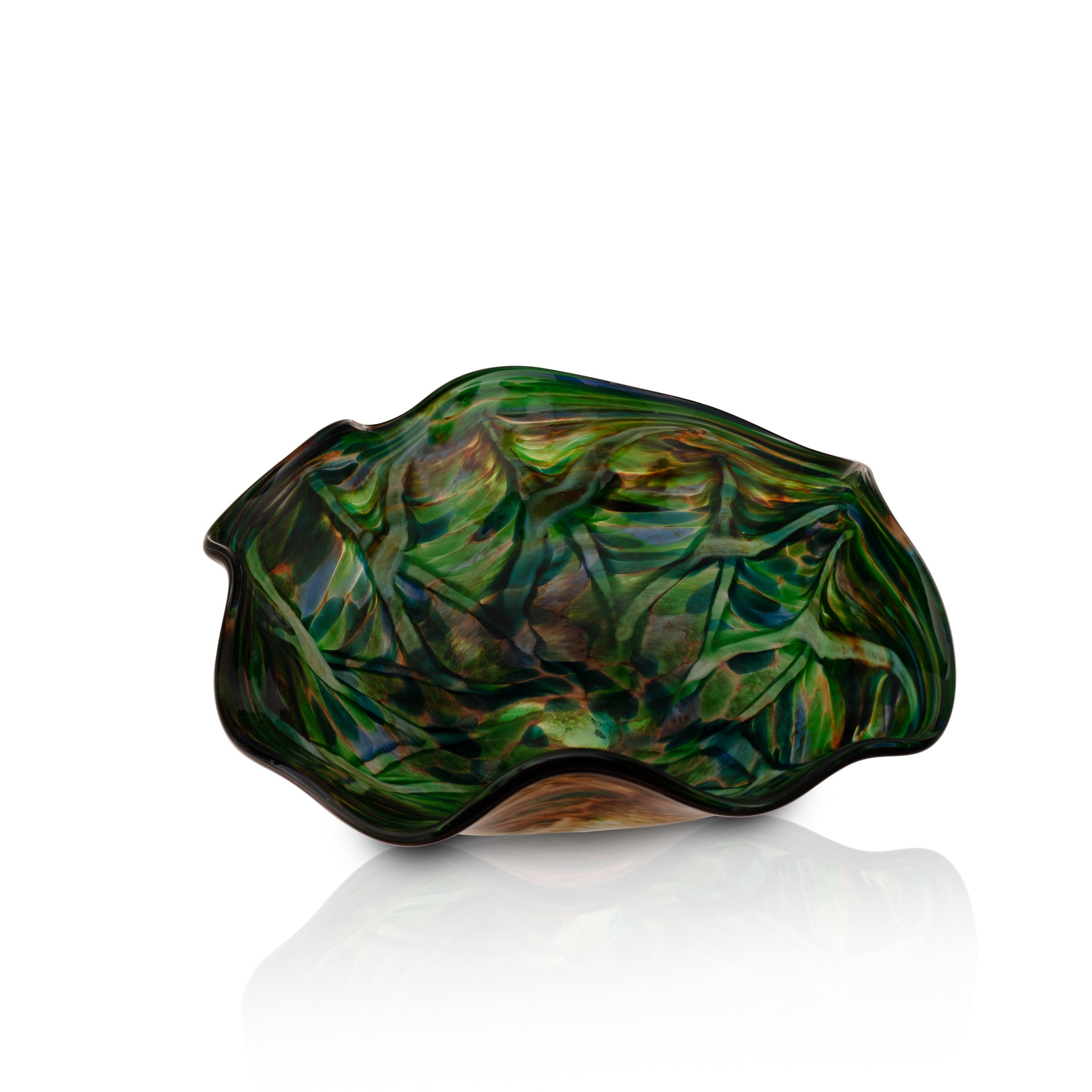 Earth Tone Teal Low Wave Bowl