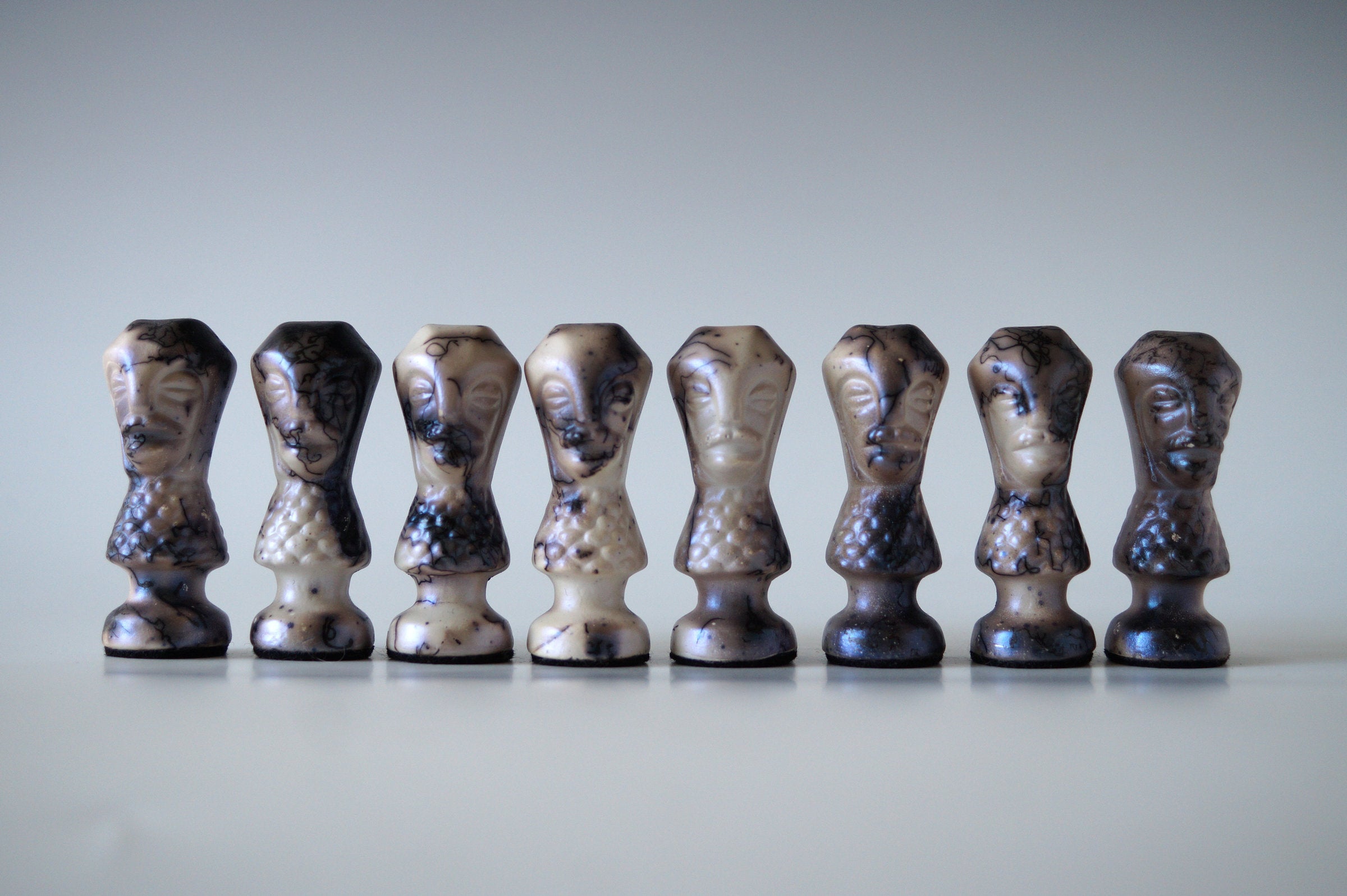 Handmade Raku Chess Set IV