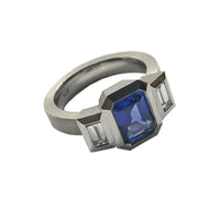 Oblique Fine Three Stone Ring